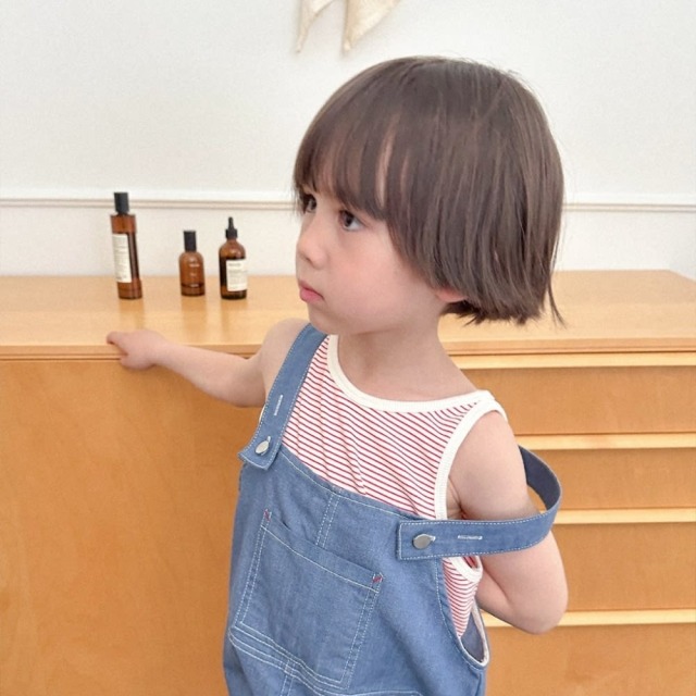 [85-130cm] 經典細條紋彈力無袖背心 #Taurus金牛座