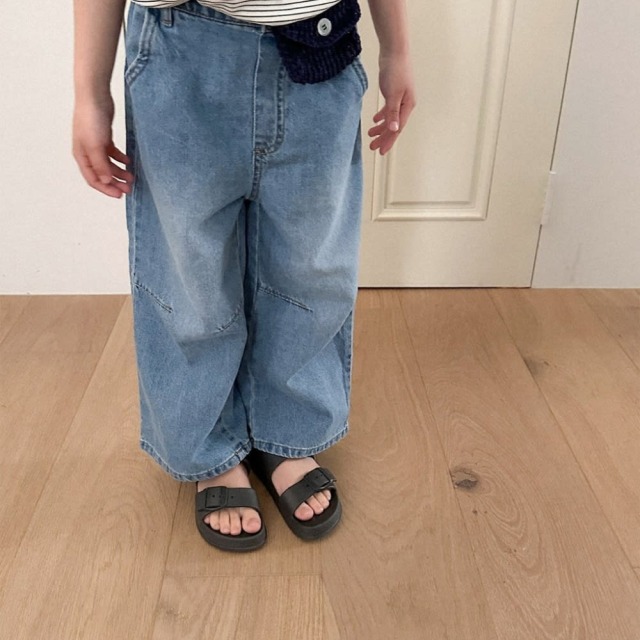 [85-130cm] 經典刷色寬鬆牛仔長褲 #Taurus金牛座