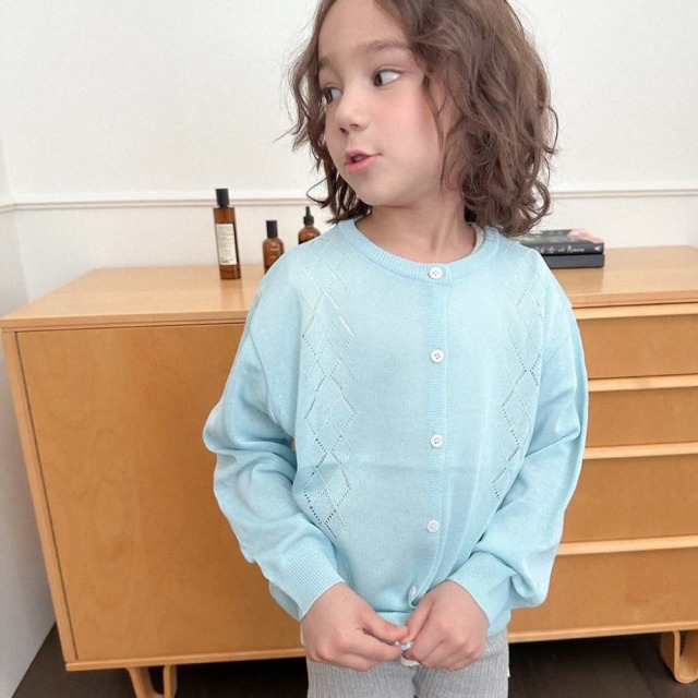 [85-130cm] 氣質菱格空針織外套 #Taurus金牛座