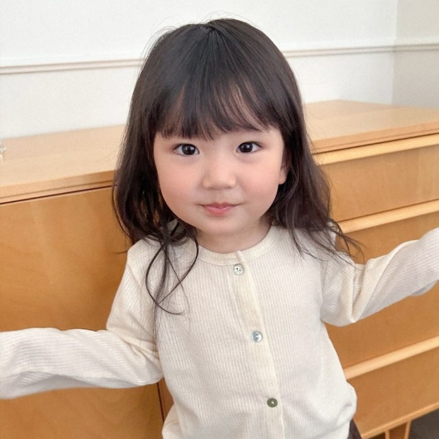 [85-130cm] 簡約坑條排扣長袖上衣 #Taurus金牛座