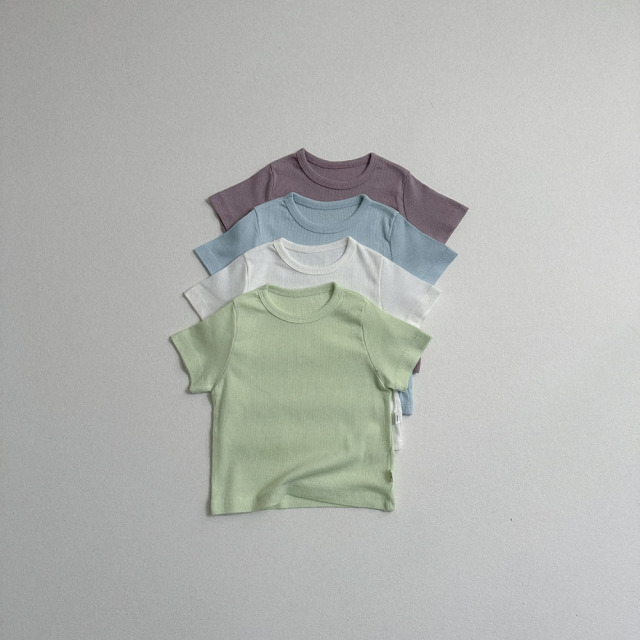 [70-110cm] 極簡坑條彈力圓領短袖T恤 #Andromeda仙女座