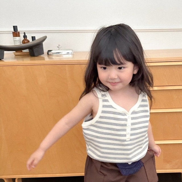 [85-130cm] 經典條紋排扣休閒背心 #Taurus金牛座