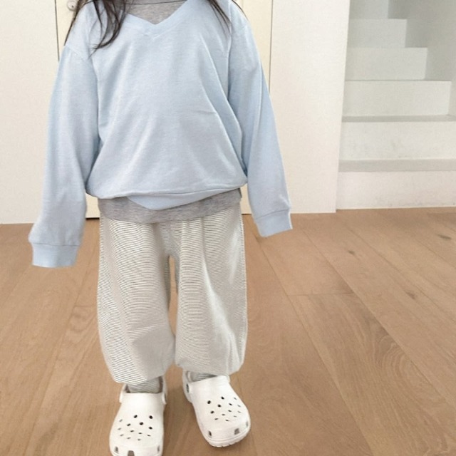 [85-130cm] 韓系細紋束口休閒長褲 #Taurus金牛座