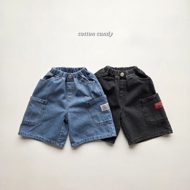 [85-158cm] 美式貼標口袋丹寧短褲 #Sagittarius射手座