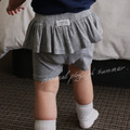 [55-120cm] 甜美荷葉邊坑條修身短褲 #LeoMinor小獅座