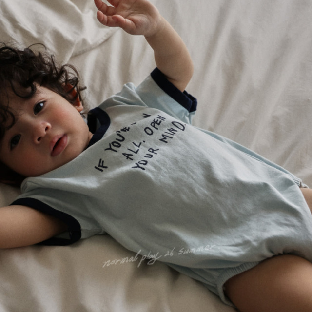 [55-120cm] 文青撞色字母包屁衣 #LeoMinor小獅座