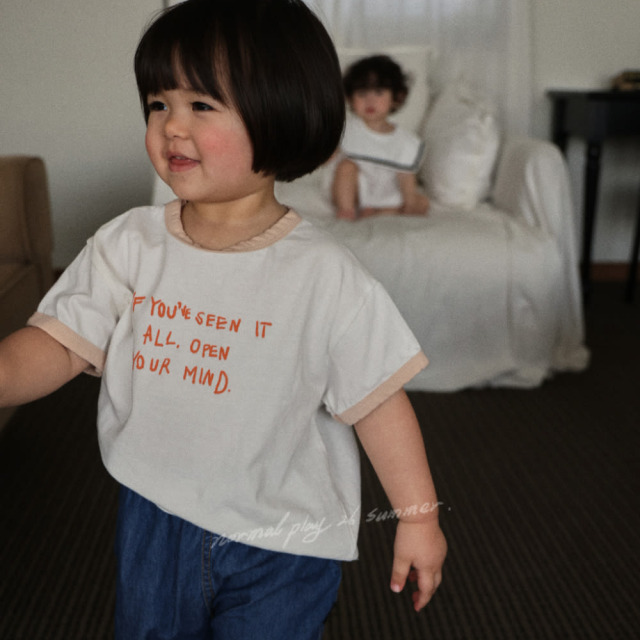 [55-120cm] 文青撞色字母短袖T恤 #LeoMinor小獅座