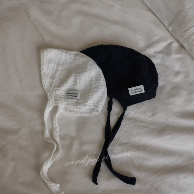 [55-120cm] 質感純色紗布護耳綁帶遮陽帽 #LeoMinor小獅座