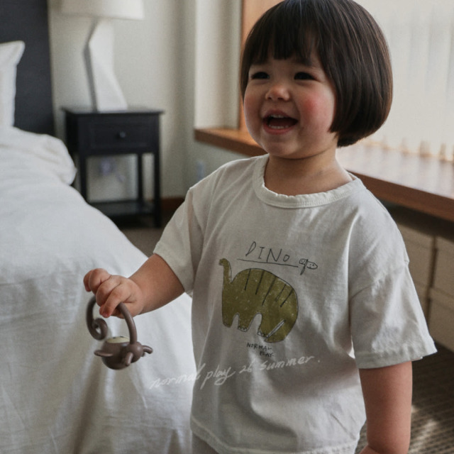 [55-120cm] 手繪塗鴉恐龍棉質短袖T恤 #LeoMinor小獅座