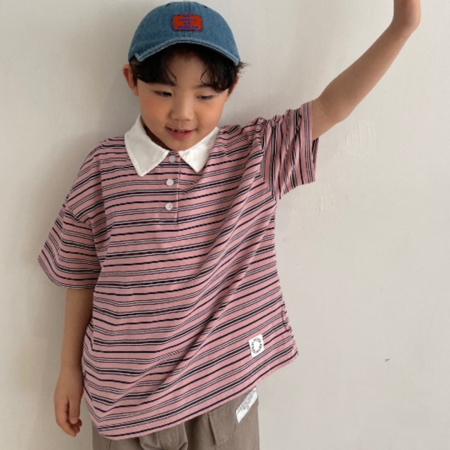 [90-155cm] 復古細條紋翻領POLO衫 #Crux南十字座