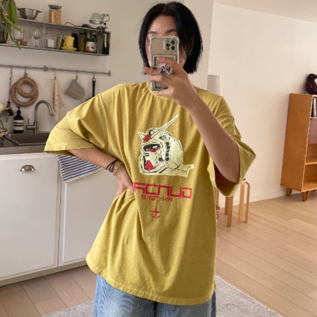 [Adult] 復古水洗機甲印花T恤 #Crux南十字座