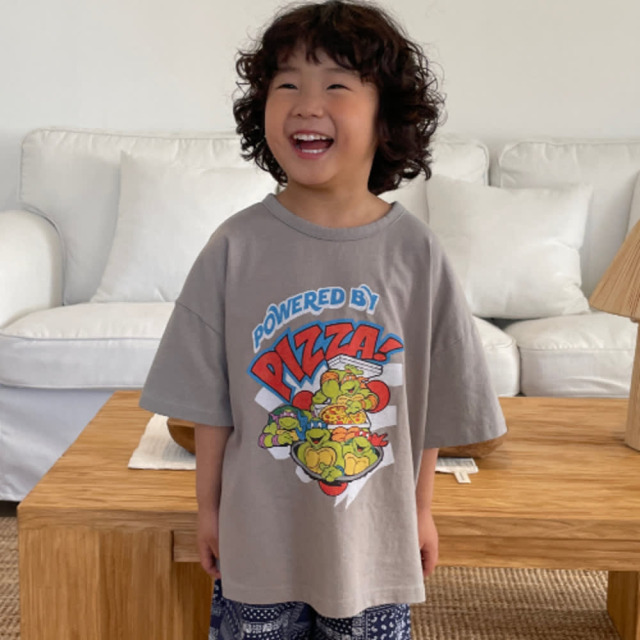 [90-155cm] 美式復古披薩印花T恤 #Crux南十字座 (大童)