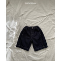 [90-155cm] 質感明線寬鬆丹寧短褲 #Crux南十字座 (大童)
