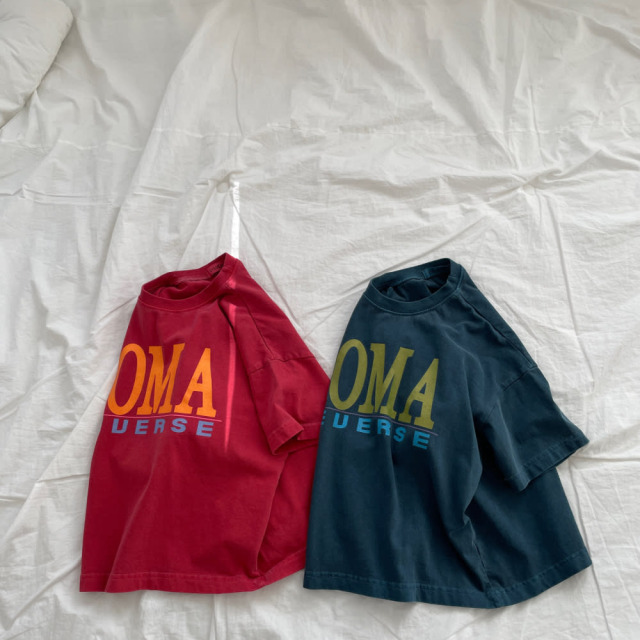 [90-155cm] 美式撞色字母印花T恤 #Crux南十字座 (大童)