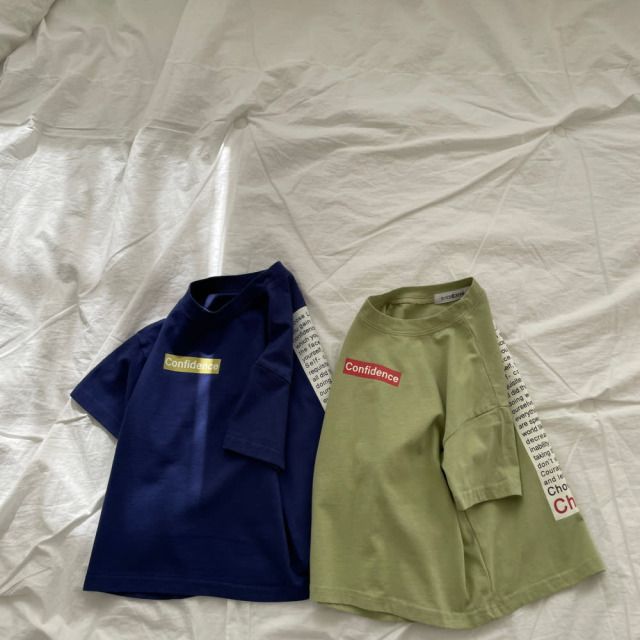 [90-155cm] 簡約框線字母印花T恤 #Crux南十字座 (大童)