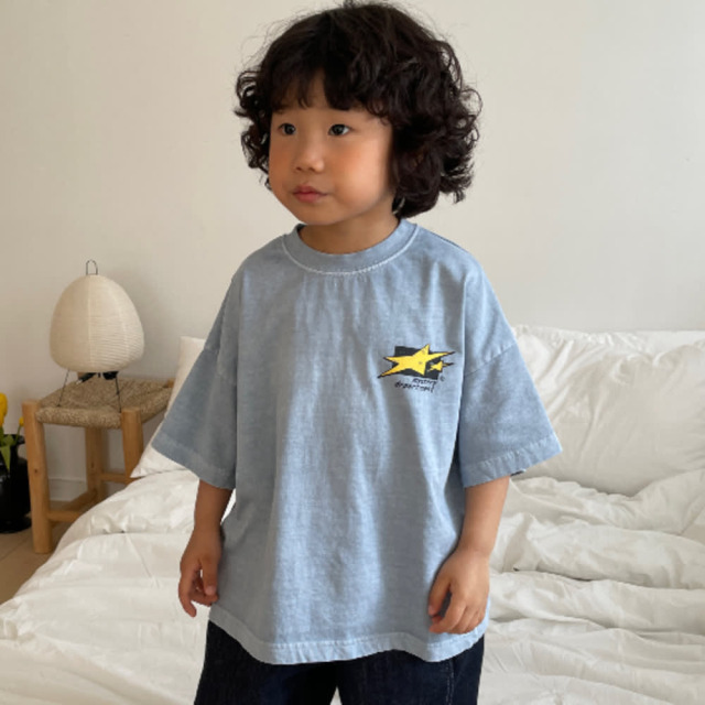 [90-155cm] 質感水洗流星印花T恤 #Crux南十字座