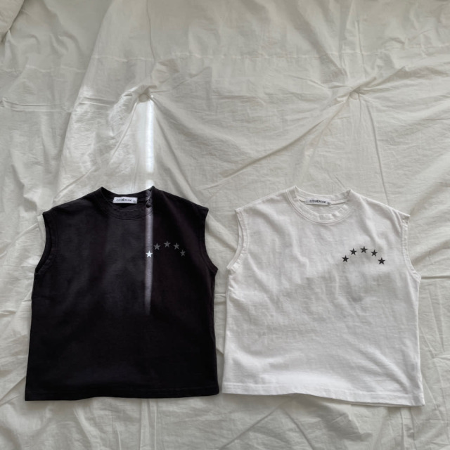 [90-155cm] 質感星星印花無袖T恤 #Crux南十字座 (大童)