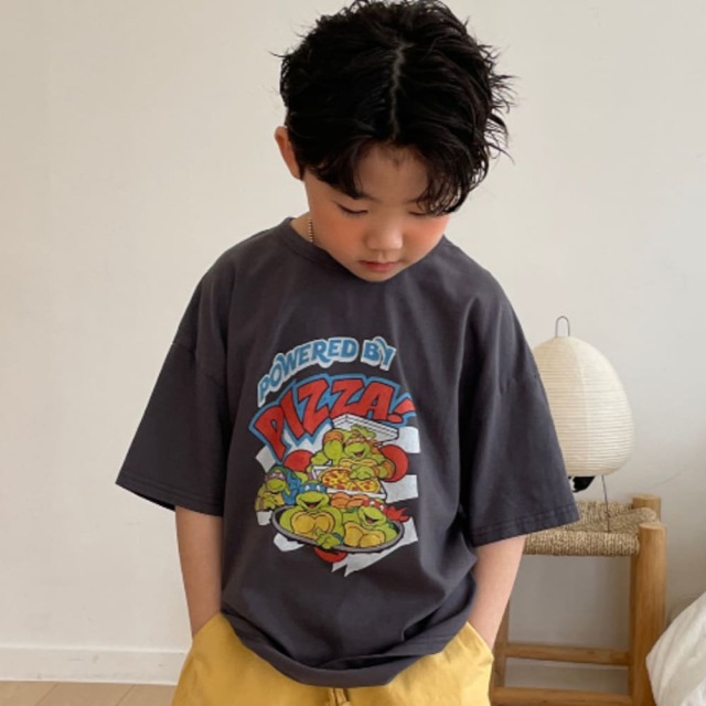 [90-155cm] 美式復古披薩印花T恤 #Crux南十字座