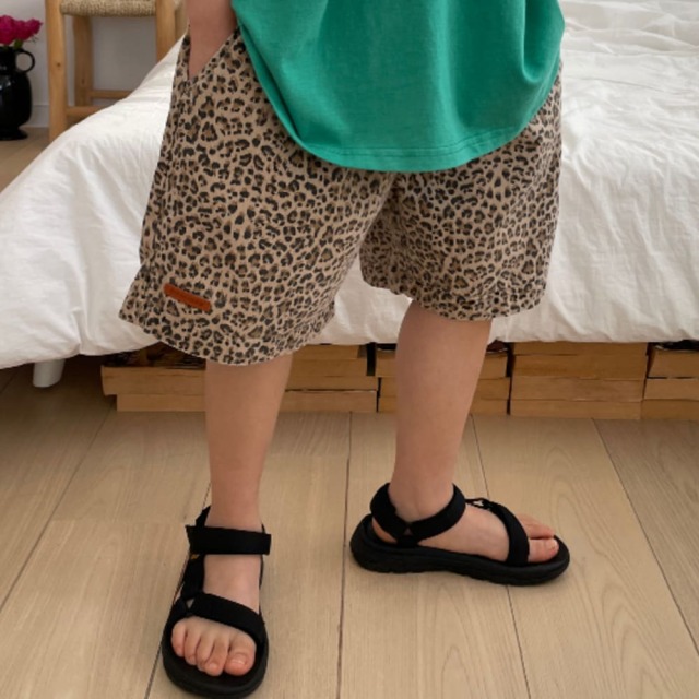 [90-155cm] 韓系時髦豹紋印花短褲 #Crux南十字座