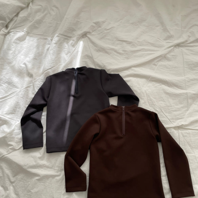 [90-155cm] 質感星標後拉鍊長袖T恤 #Crux南十字座 (大童)