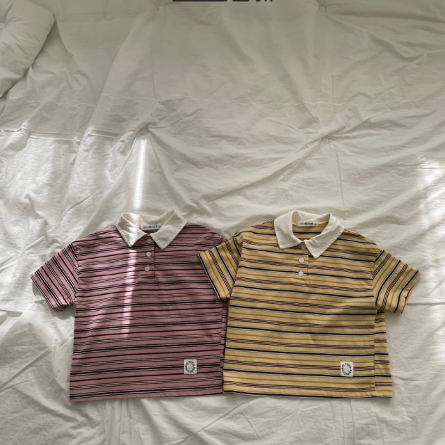 [90-155cm] 復古細條紋翻領POLO衫 #Crux南十字座 (大童)