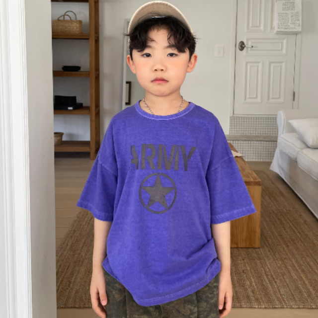 [90-155cm] 美式復古星星印花T恤 #Crux南十字座