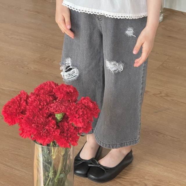 [80-130cm] 個性休閒刷破丹寧五分褲 #Cygnus天鵝座