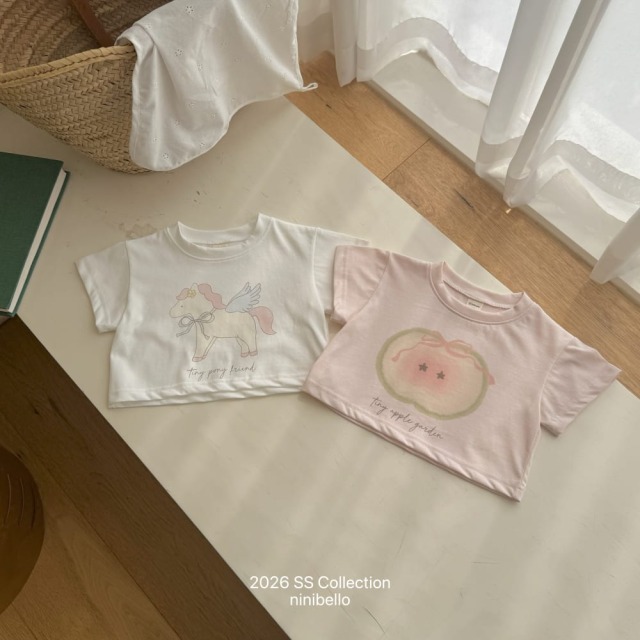 [80-130cm] 萌萌手繪感蘋果短袖T恤 #Cygnus天鵝座 (大童)