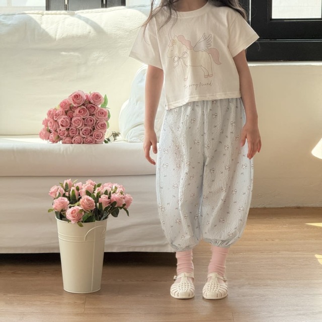 [80-130cm] 萌萌小熊蝴蝶結泡泡棉長褲 #Cygnus天鵝座