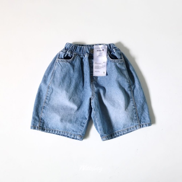 [90-165cm] 立體剪裁寬鬆牛仔短褲 #Gemini雙子座 (大童)