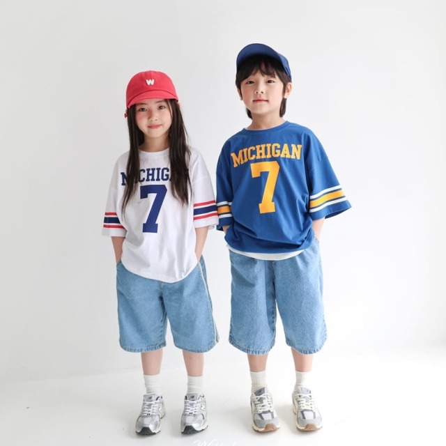 [90-165cm] 側邊雙線寬鬆牛仔短褲 #Gemini雙子座