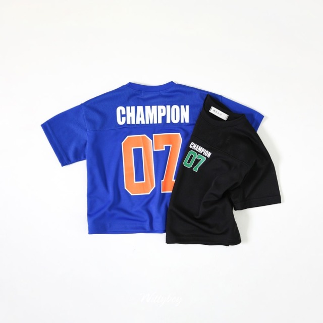 [90-165cm] 透氣網眼字母運動短袖T恤 #Gemini雙子座 (大童)