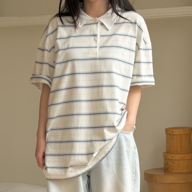 [Adult] 經典百搭橫條紋POLO衫 #Cygnus天鵝座