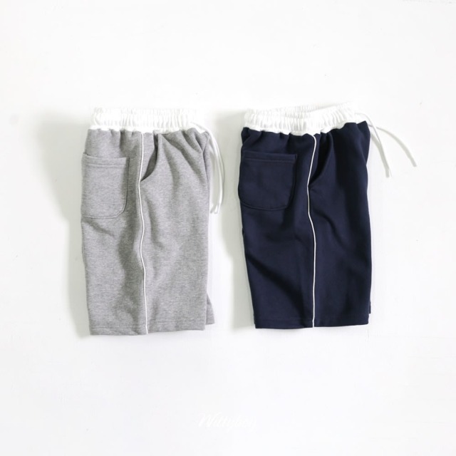 [90-165cm] 休閒撞色滾邊運動短褲 #Gemini雙子座 (大童)