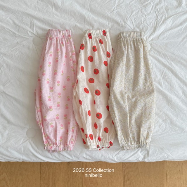 [80-130cm] 韓系滿印花朵束口防蚊長褲 #Cygnus天鵝座 (大童)