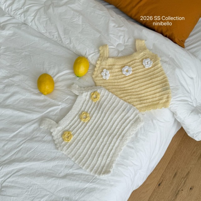 [80-130cm] 立體勾針小花針織背心 #Cygnus天鵝座