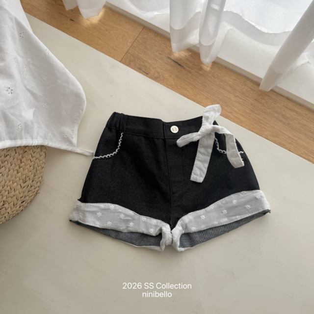 [80-130cm] 甜美波點反折丹寧短褲 #Cygnus天鵝座 (大童)