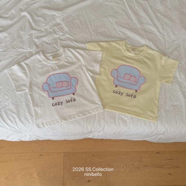 [80-130cm] 舒適條紋沙發印花短袖T恤 #Cygnus天鵝座 (大童)