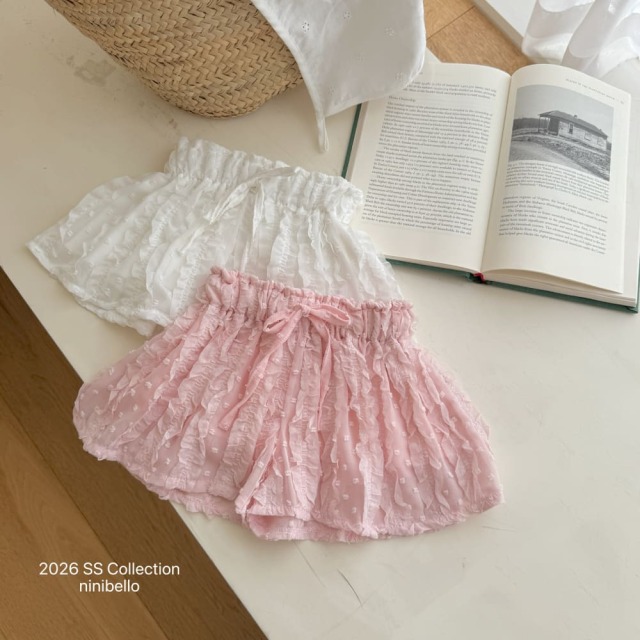 [80-130cm] 浪漫層次蕾絲花邊波浪短褲 #Cygnus天鵝座 (大童)