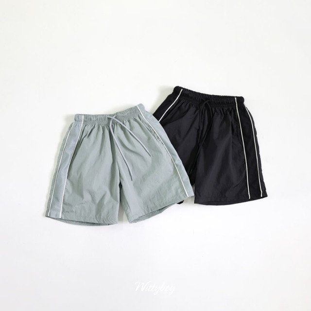 [90-165cm] 透氣網眼拼接運動短褲 #Gemini雙子座 (大童)