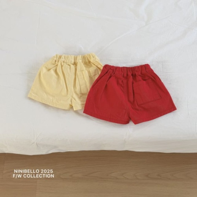 [80-130cm] 韓系亮色後口袋休閒棉質短褲 #Cygnus天鵝座