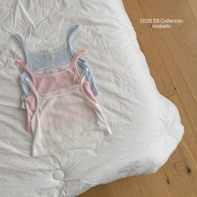 [80-130cm] 質感細緻蕾絲邊坑條吊帶背心 #Cygnus天鵝座 (大童)