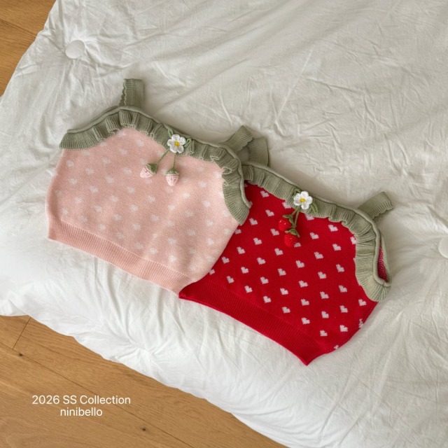 [80-130cm] 甜美愛心荷葉邊針織背心 #Cygnus天鵝座