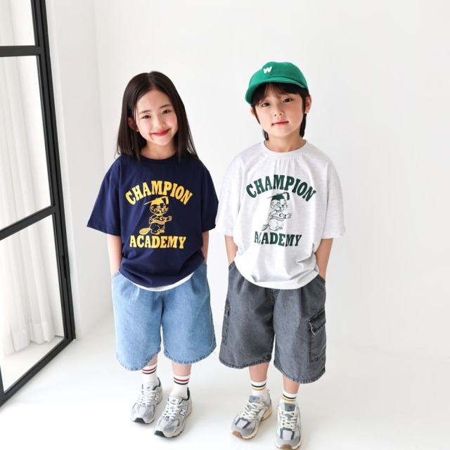 [90-165cm] 美式復古動物短袖T恤 #Gemini雙子座 (大童)