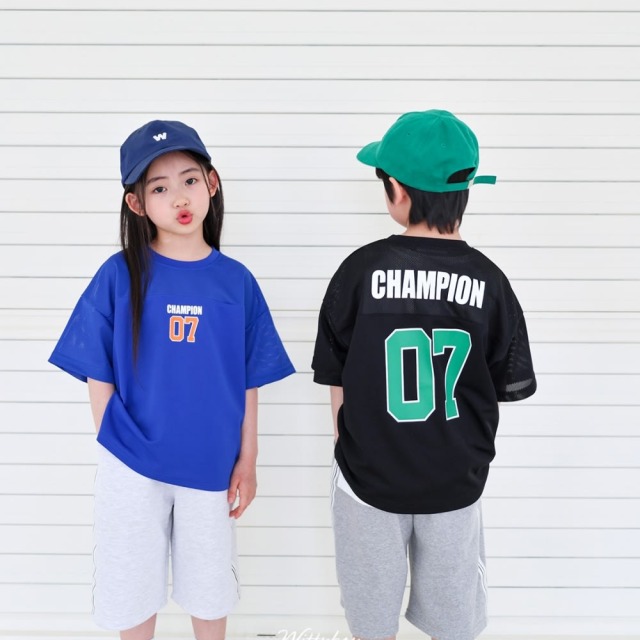 [90-165cm] 透氣網眼字母運動短袖T恤 #Gemini雙子座