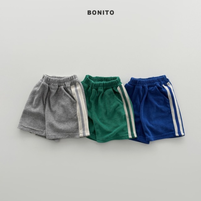 [80-125cm] 撞色側條紋毛圈運動短褲 #Leo獅子座