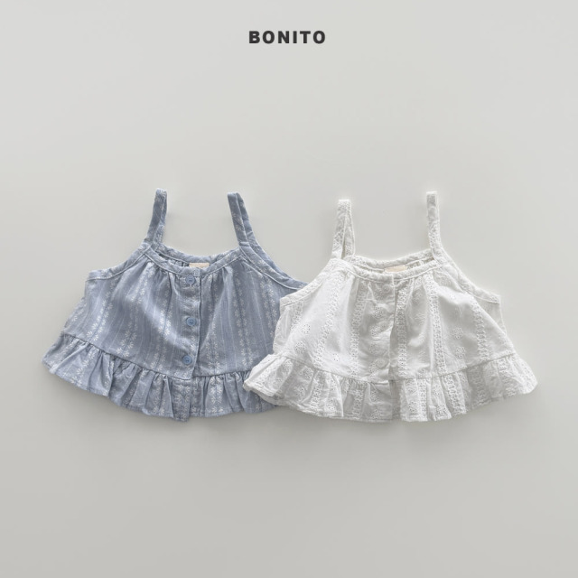 [80-125cm] 清新感小花刺繡蕾絲下擺背心 #Leo獅子座 (大童)