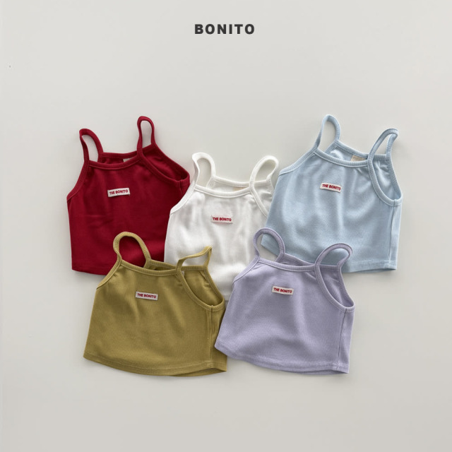 [80-125cm] 撞色小標羅紋細肩帶背心 #Leo獅子座 (大童)