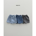 [80-125cm] 復古刷色鬆緊腰丹寧短褲 #Leo獅子座 (大童)