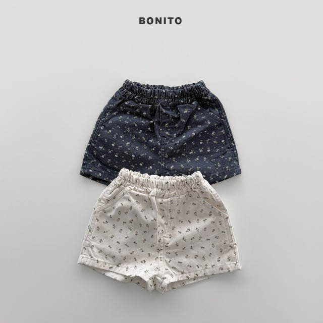 [80-125cm] 輕盈感碎花刺繡鬆緊腰棉麻短褲 #Leo獅子座